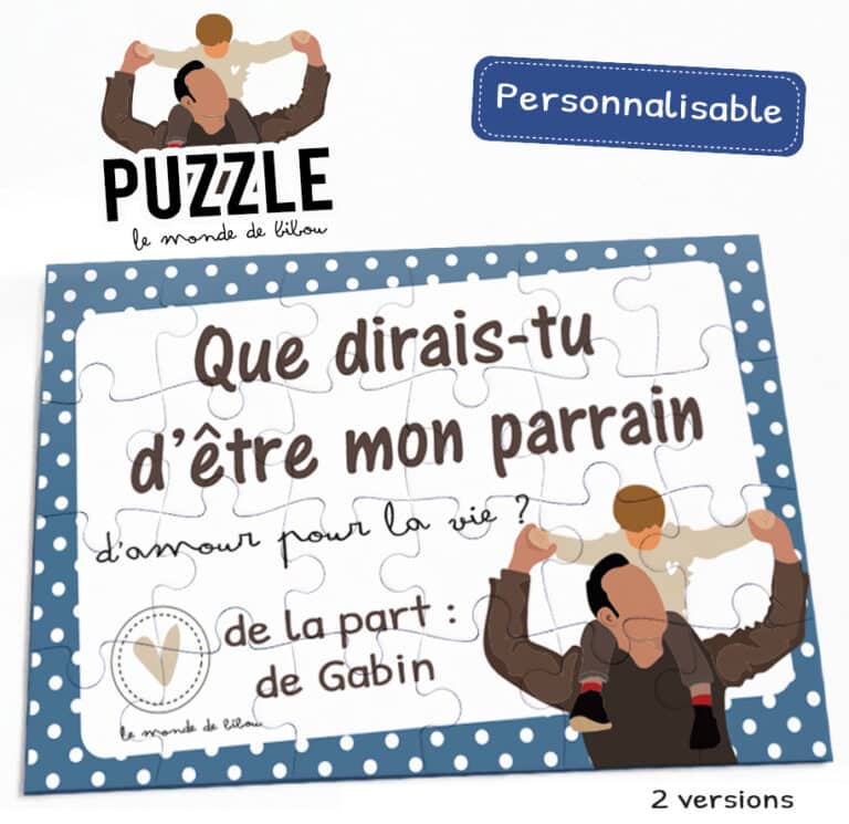 Puzzle personnalisé demande Parrain Le Monde de Bibou