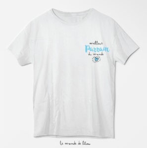 T Shirt Meilleur Parrain Du Monde Le Monde De Bibou