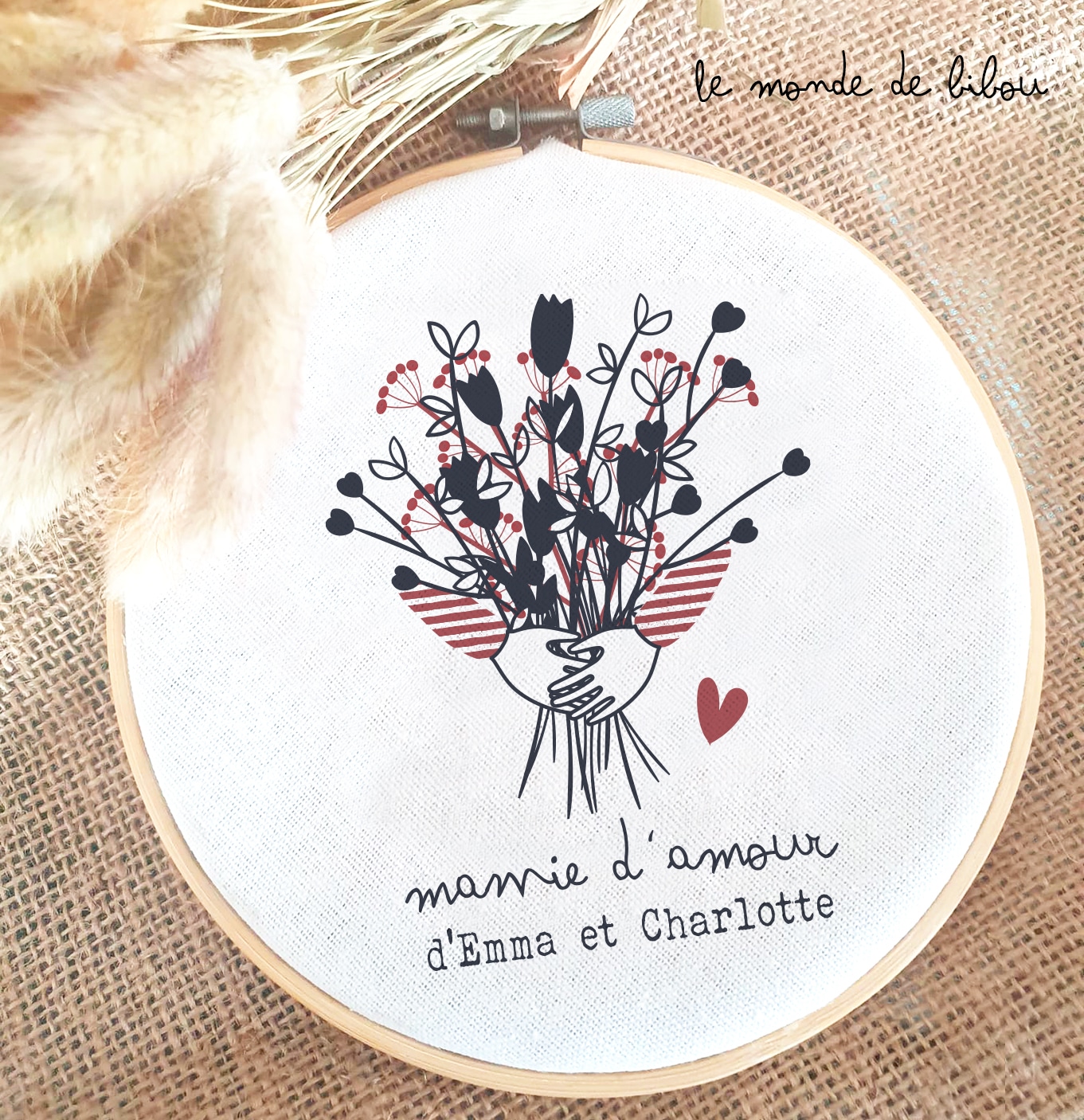 Cadre Tambour Bouquet De Fleurs Mamie Le Monde De Bibou