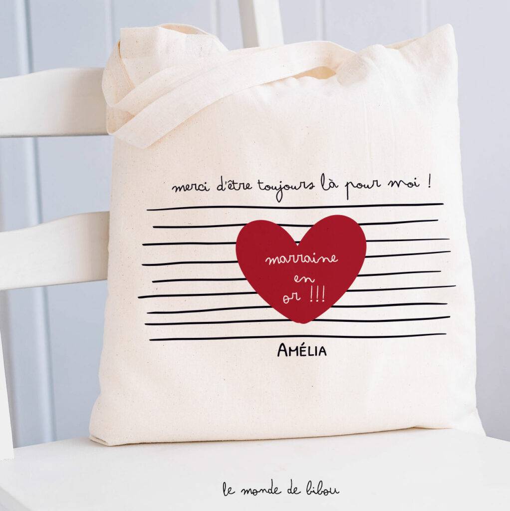 Tote Bag Marraine Extraordinaire Le Monde De Bibou