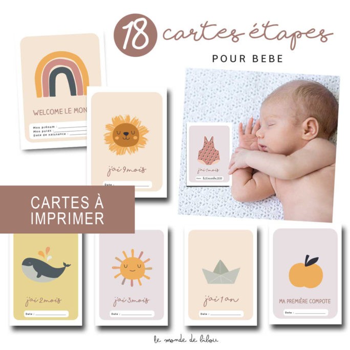 Cartes étapes premières fois bébé (PDF à imprimer)