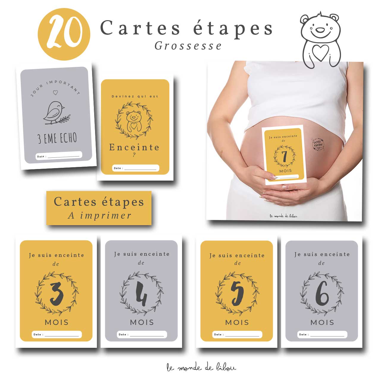 Cartes Etapes Grossesse A Imprimer Le Monde De Bibou