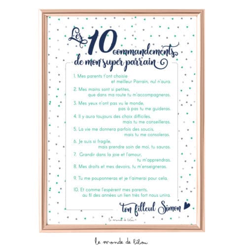 Affiche Les 10 commandements de mon super parrain