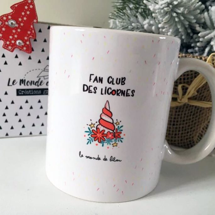 Mug de Noël Ma licorne le dit