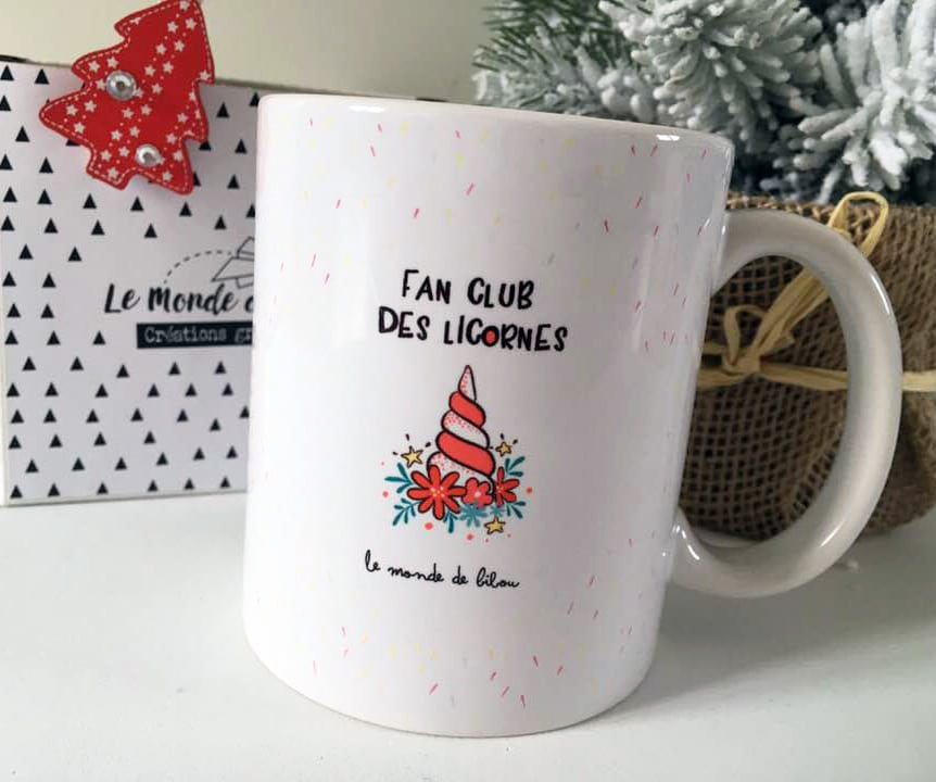 Mug de Noël Ma licorne le dit - Le Monde de Bibou
