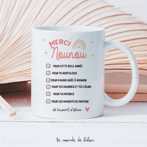 Mug merci nounou personnalisable