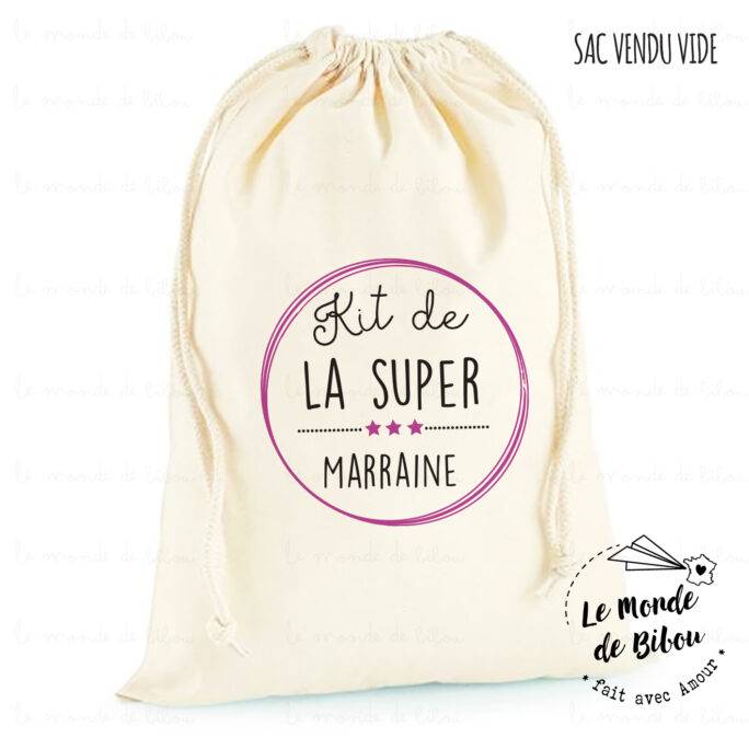 Sac pochon Kit de la Super Marraine