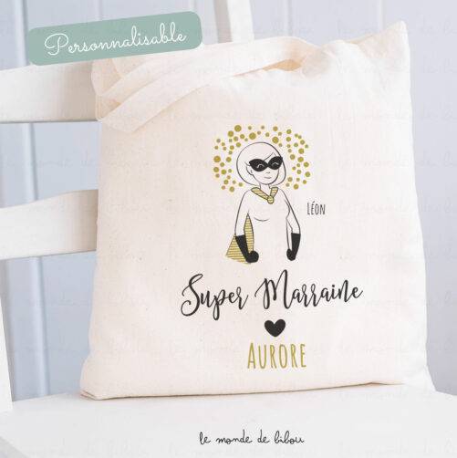 Tote bag illustration super marraine