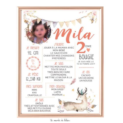Affiche anniversaire Cerf bohème