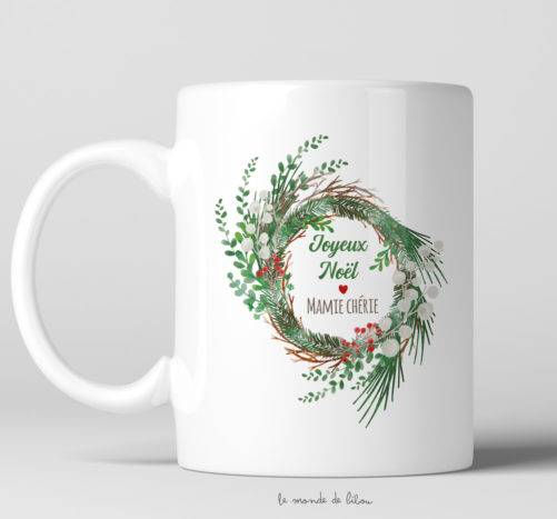 Mug cadeau Couronne de Noël