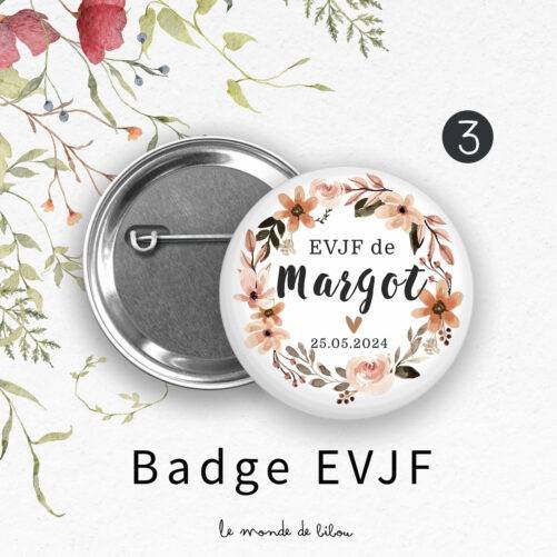 Lot 5 Badges personnalisé EVJF