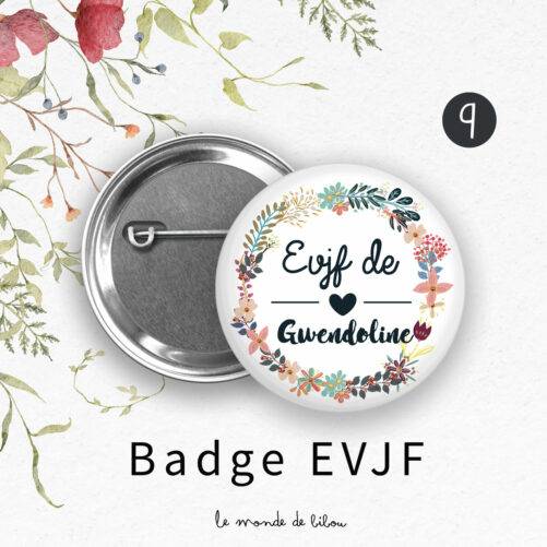 Lot 5 Badges personnalisé EVJF