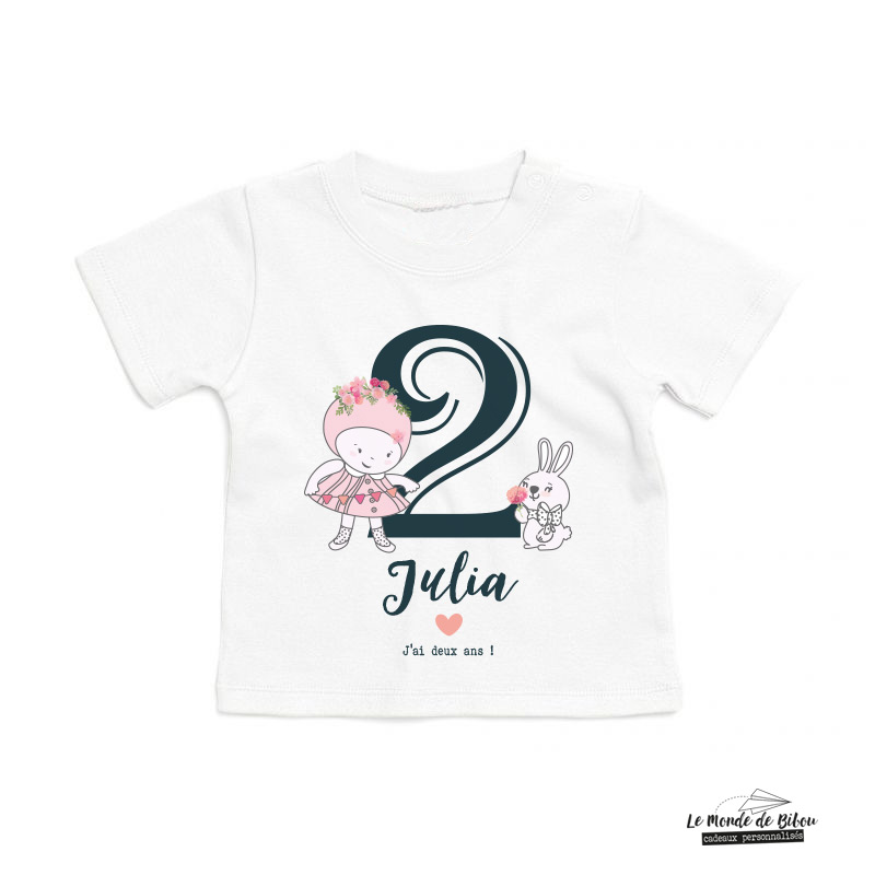 T-shirt anniversaire fille - Le Monde de Bibou