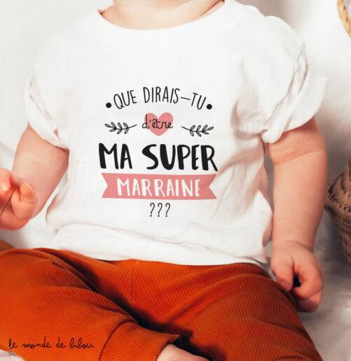 T-shirt bébé demande Marraine