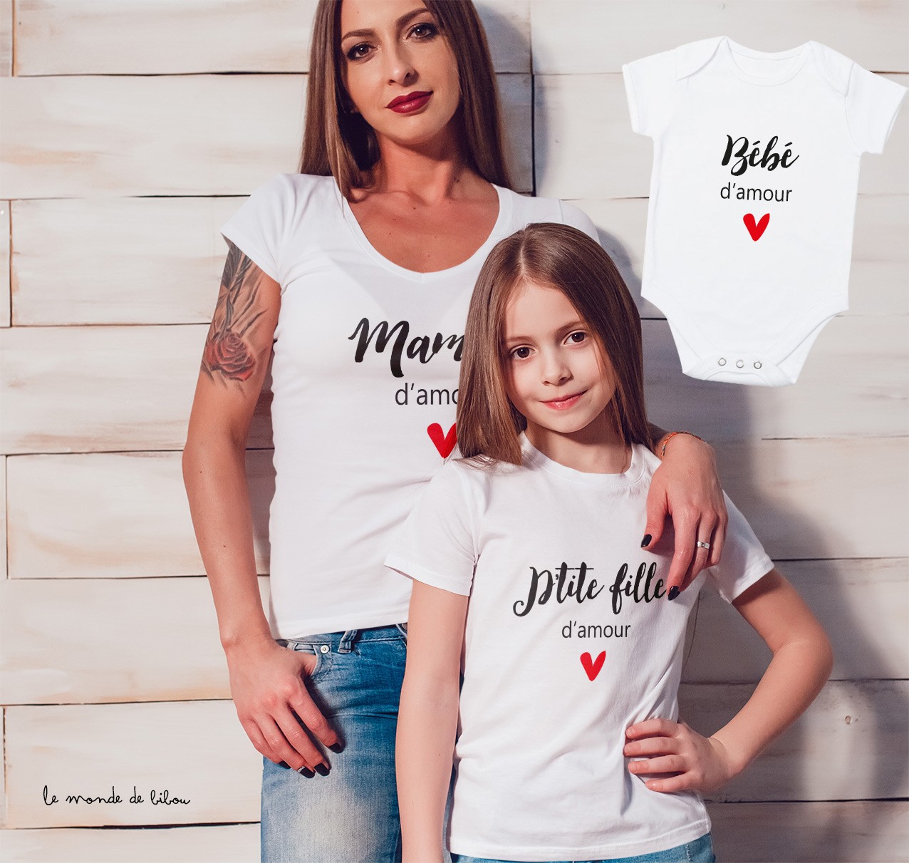 Duo de t-shirts personnalisés  Enfant - Adulte - My Pretty Little Store
