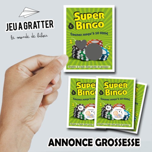 Ticket jeu à gratter annonce grossesse