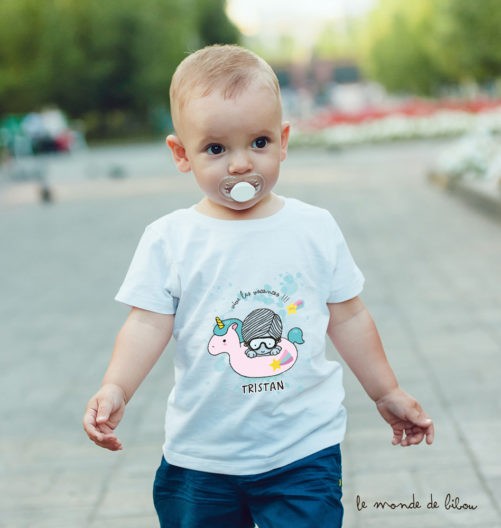 T-Shirt bébé bouée licorne garçon