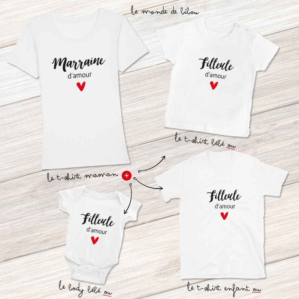 Kiofre Création Personnalisée - 👕 tee-shirts duo #marraine #filleule # filleul #teeshirt #cadeau #personnalisation