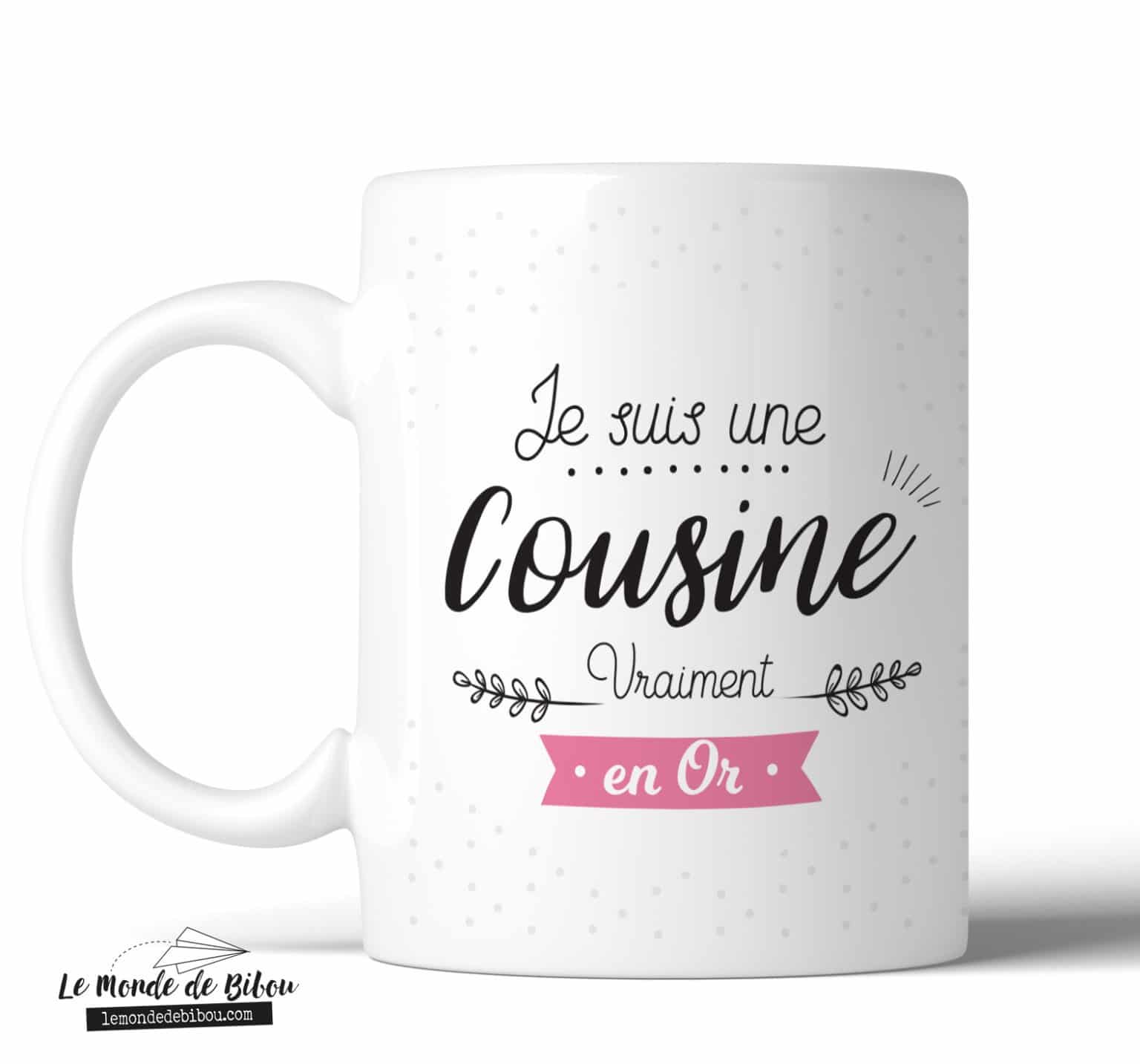 Mug Cousine en or Le Monde de Bibou Cadeaux personnalisés