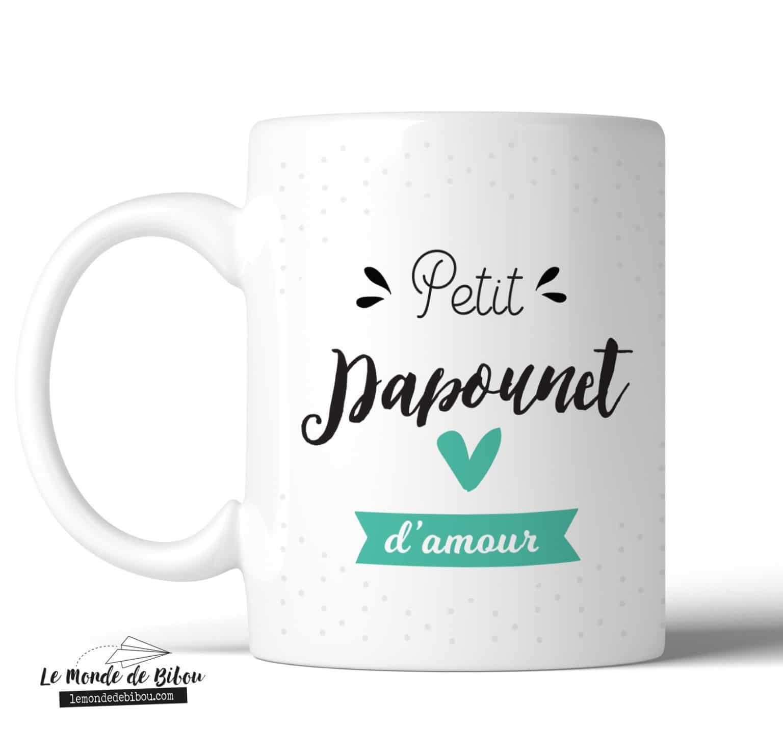 Mug Papounet Damour Le Monde De Bibou Cadeaux Personnalisés 