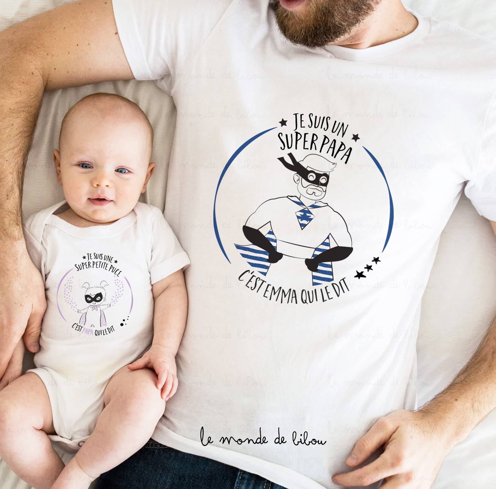 Duo T-shirts papa et ses enfants