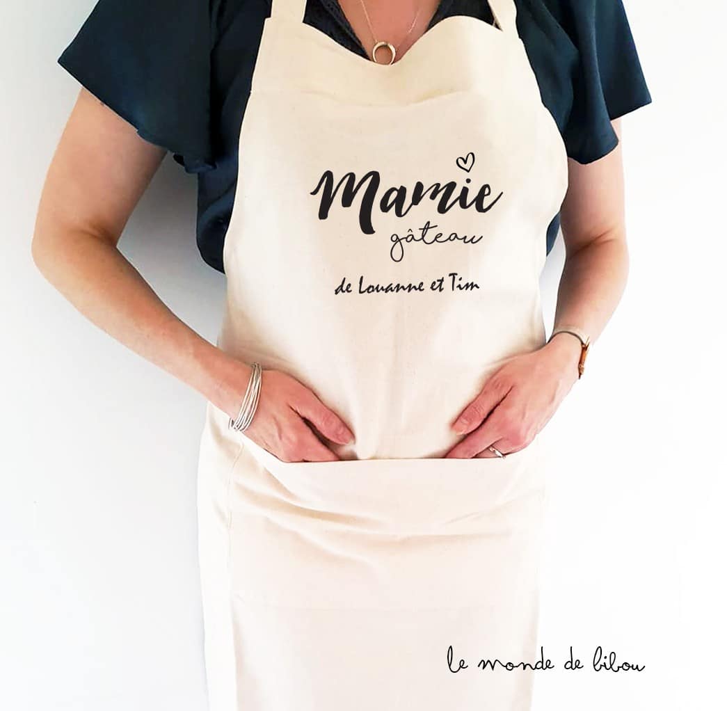 LaTostadora Tablier Personnalisé Mamie Maman Fete Des Meres - Tablier  Cuisine Personnalisable Femme Humour - Tablier Barbecue Cadeau Personnalisé