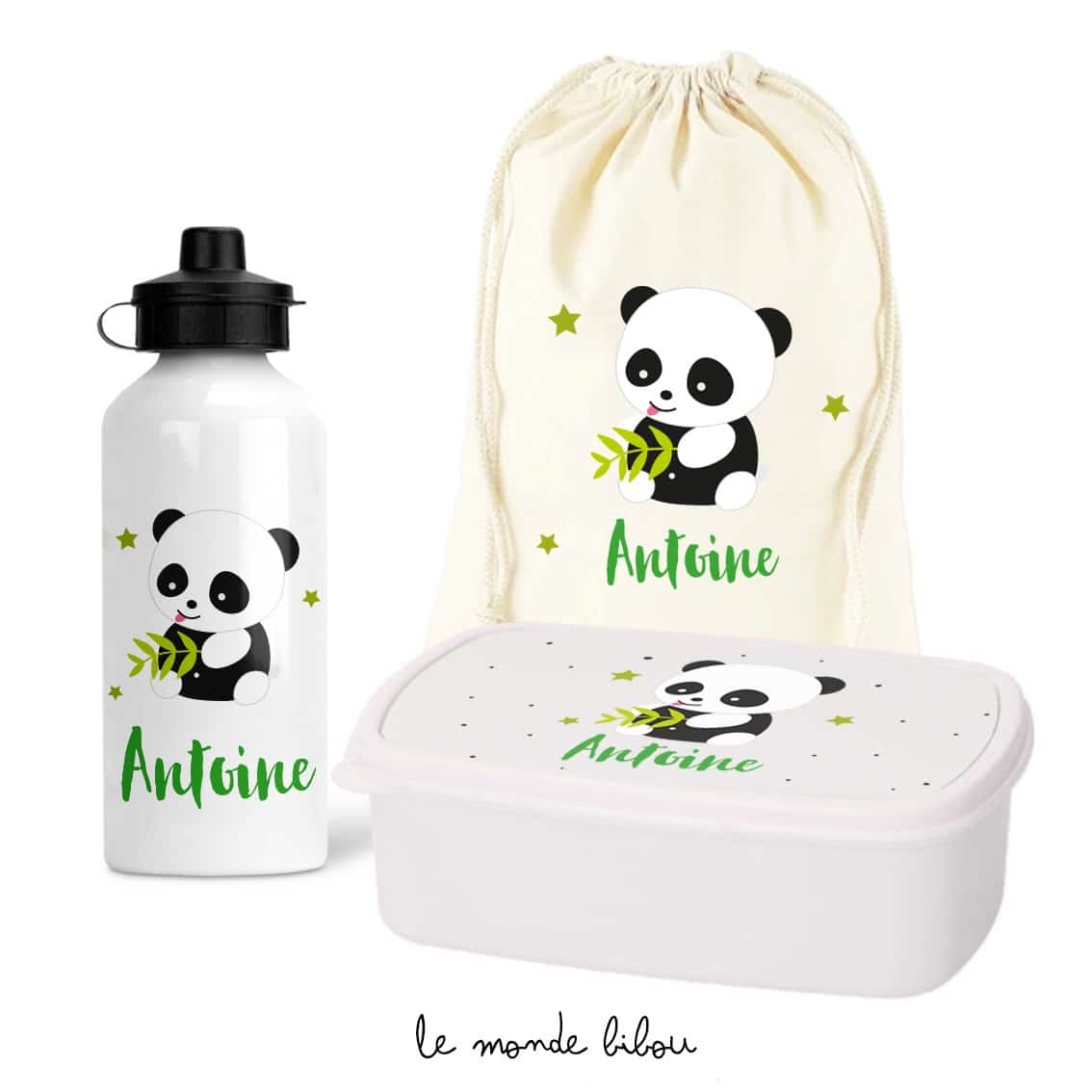Gourde Plastique Panda avec Paille Intégrée - Les Bambetises