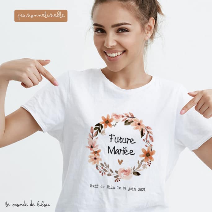 T-shirt Future mariée couronne terracotta