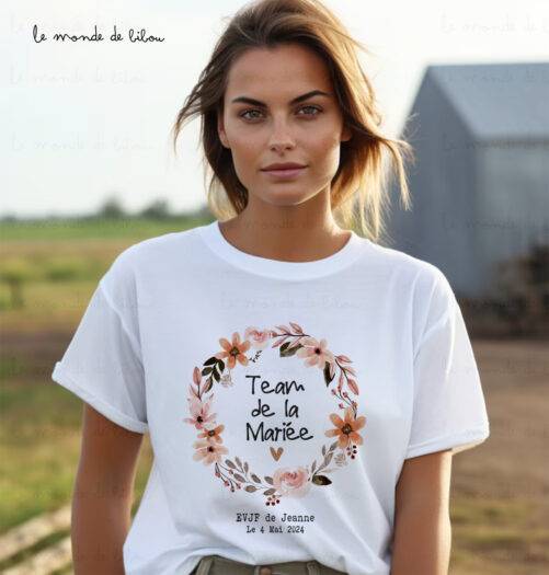 T-shirt EVJF couronne terracotta