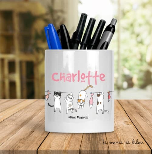 Pot à crayons Petits chats fille