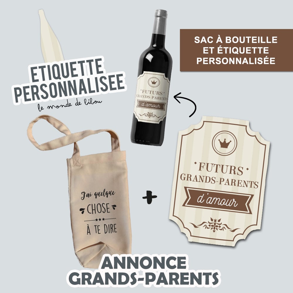 MKISHINE 10PCS Étiquette pour Bouteille de vin Annonce Grossesse,Cadeau  Annonce de Grossesse,Futurs Grands-Parents,Bébé est en Route,La Famille