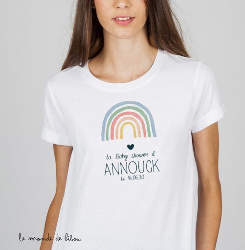 Tee-shirt Baby shower Rainbow