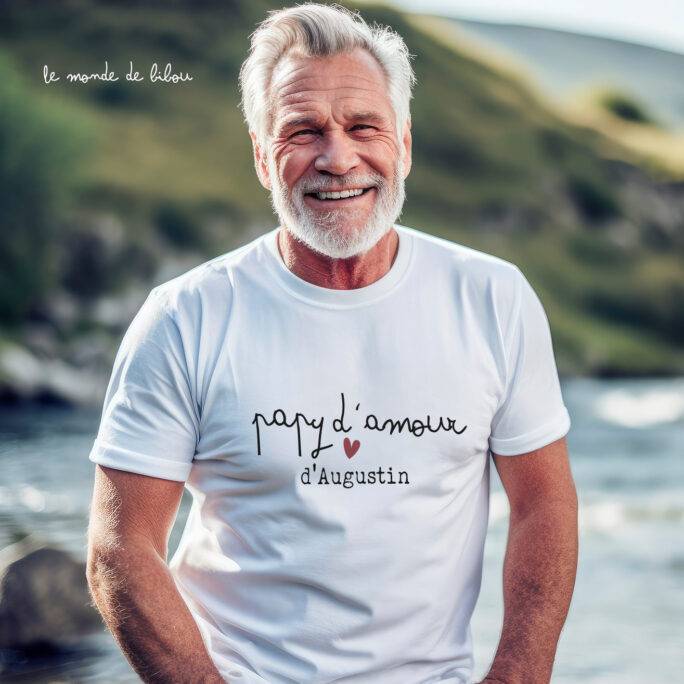 T-shirt Papy d'amour personnalisé