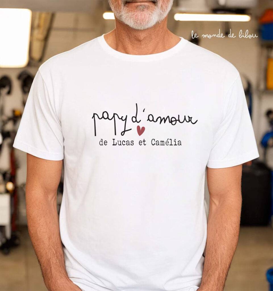 T-shirt Papy d'amour personnalisé