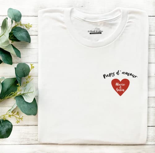 T-shirt Papy d'amour personnalisé