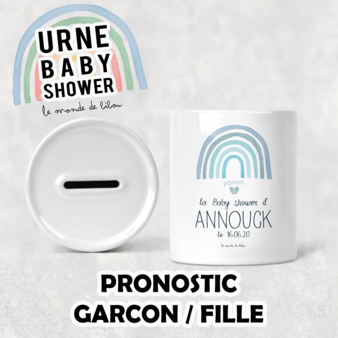 Tirelire pronostics Baby shower Rainbow
