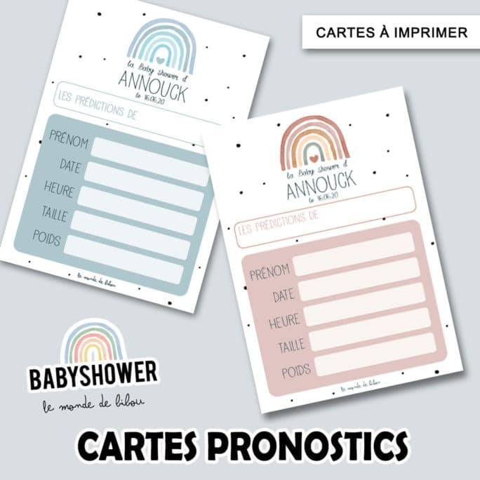 Jeu de cartes pronostics bébé - Baby Shower - Atelier Lilobby
