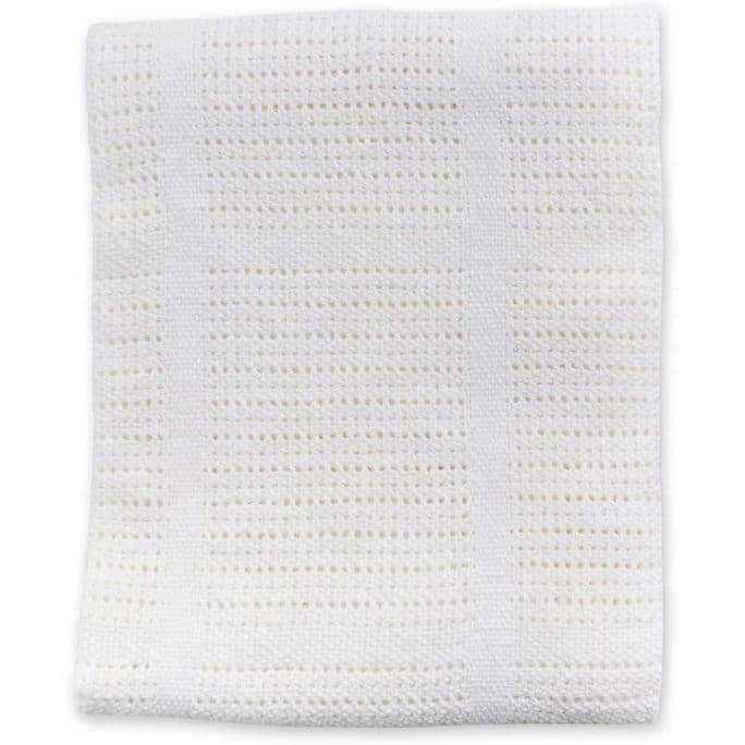 Couverture blanche en tricot