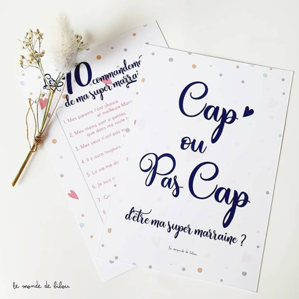 Jeu numérique Cap ou pas cap Marraine à télécharger
