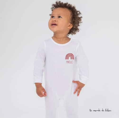 Pyjama bébé Arc-en-ciel personnalisable