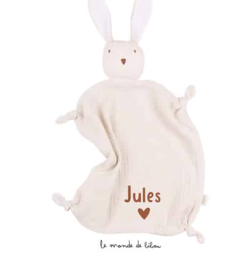 Doudou Lapin lange personnalisé