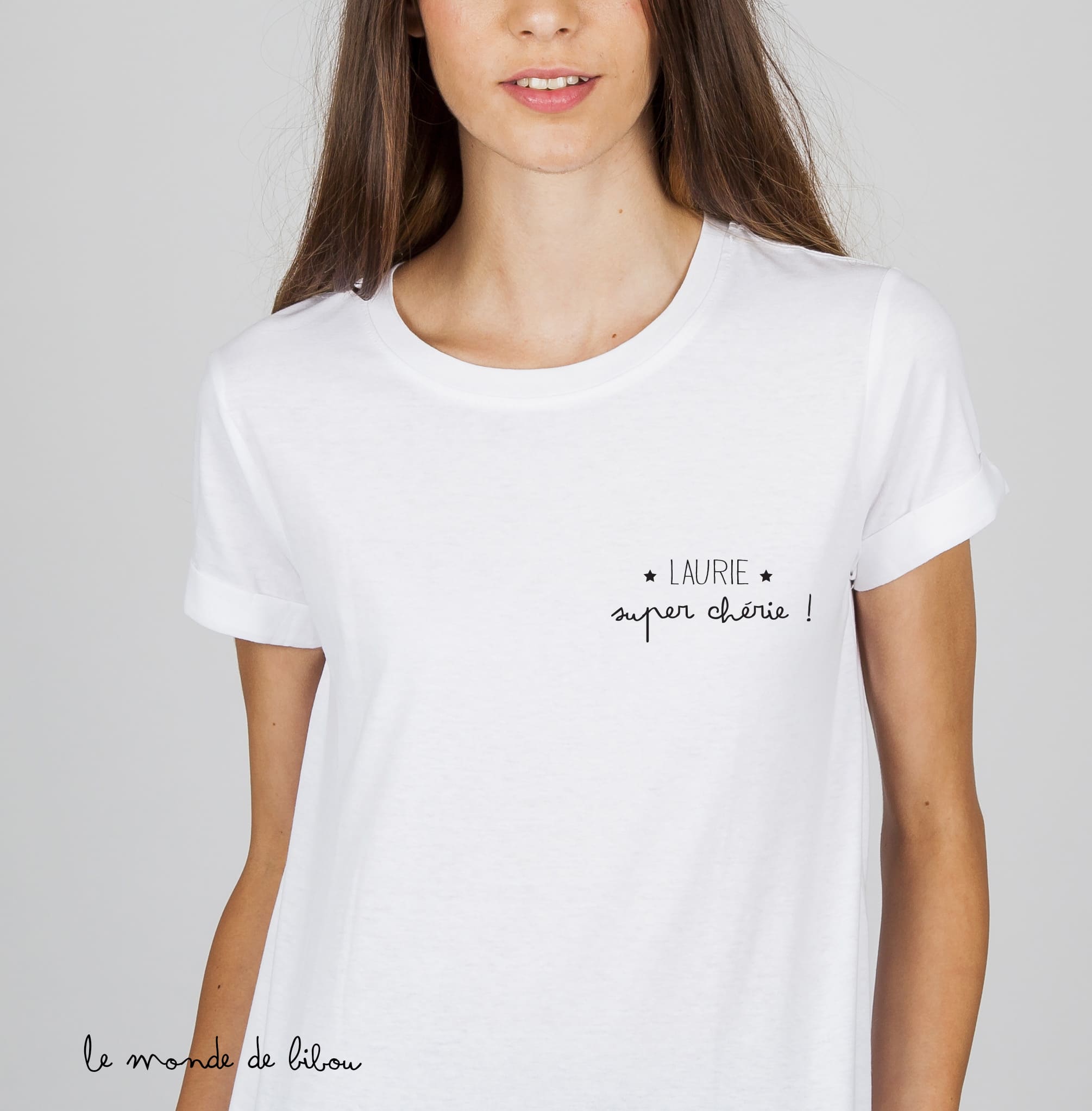 T-shirt Feminina Plus Size Estampada Mon chéri le charme d'une