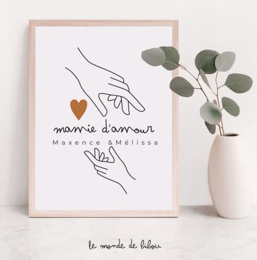 Affiche personnalisée Mamie d'amour