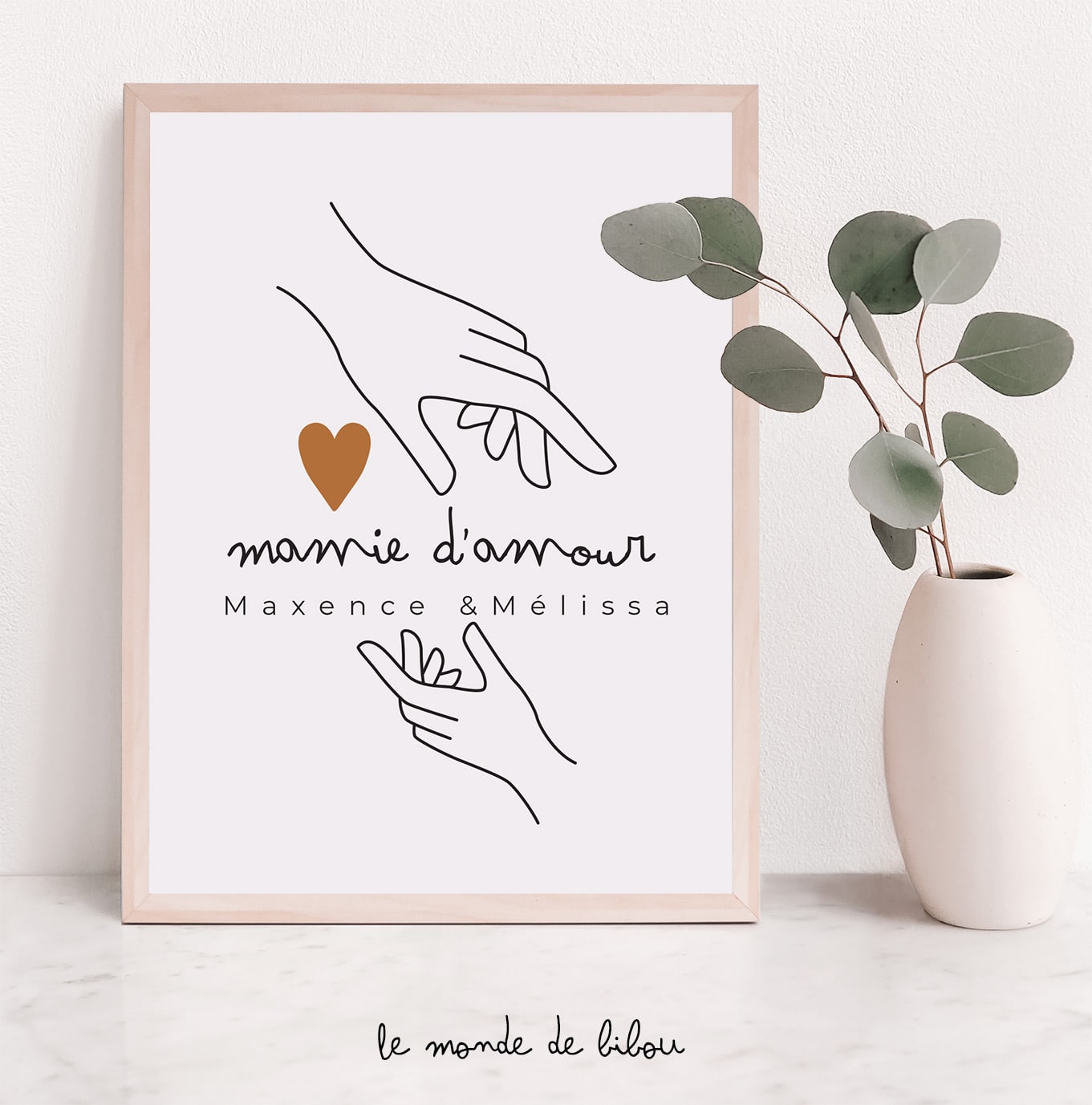 Affiche personnalisée Mamie d'amour - Le Monde de Bibou