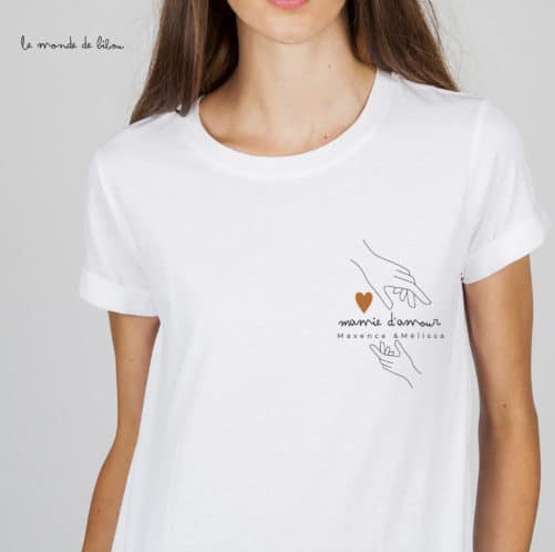 T-shirt personnalisé Mamie d'amour