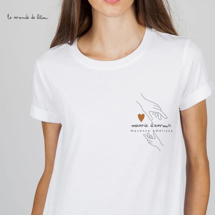 T-shirt personnalisé Mamie d'amour