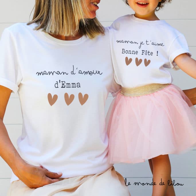 T-shirt personnalisé Maman d’amour