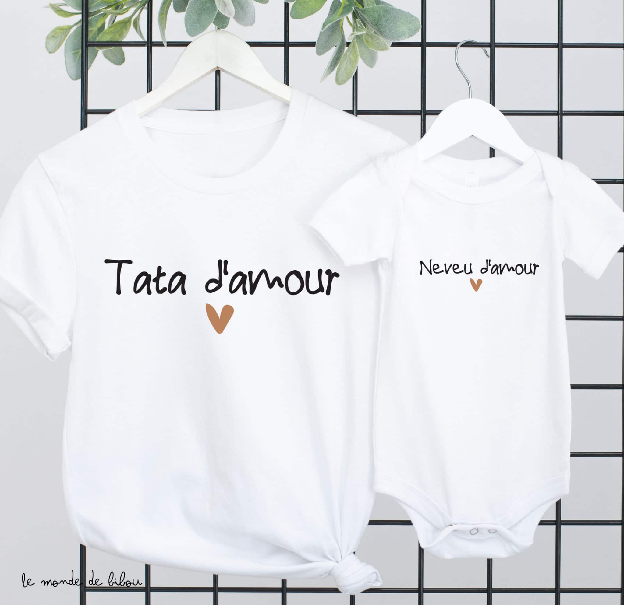 Duo T Shirts Tata Neveu Nièce Damour Le Monde De Bibou