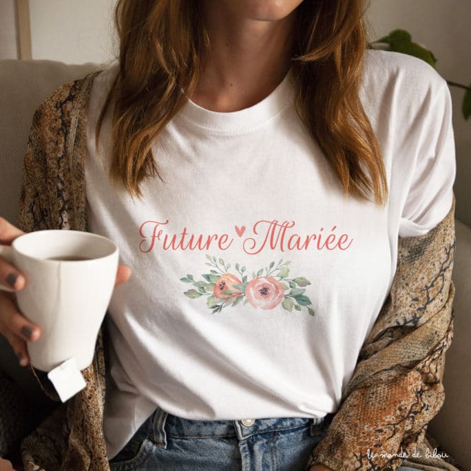 T-shirt Future mariée Fleurs