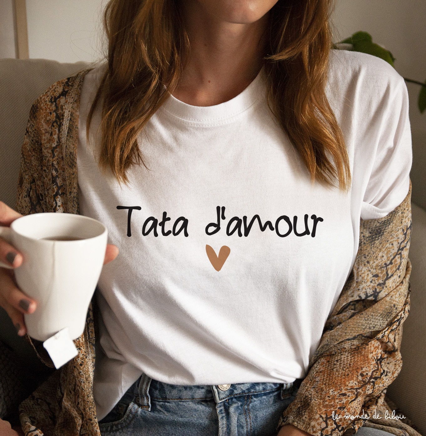 T-shirt Tata d'amour - Le Monde de Bibou - Cadeaux personnalisés